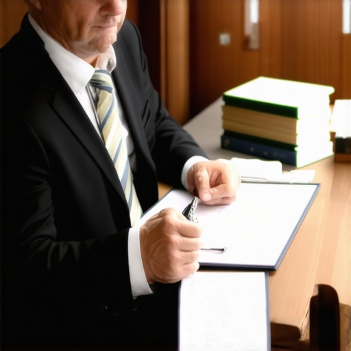 Expert DUI Lawyer Consultation DUI attorney discussing case details with a client in office.