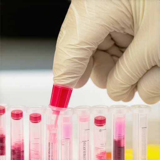 Scientific Investigation of Blood Evidence Forensic scientist analyzing blood sample evidence in a laboratory setting.