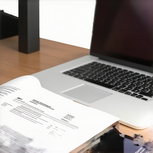 Laptop displaying case management application in a legal office setting.