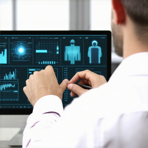 Lawyer analyzing biometric and AI DUI evidence on a computer