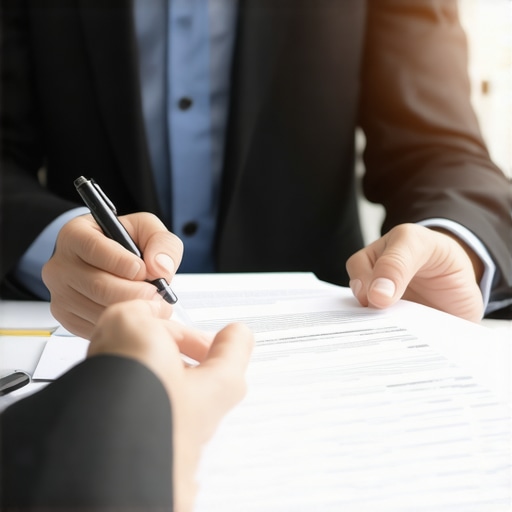 DUI lawyer discussing digital evidence with client in a law office.